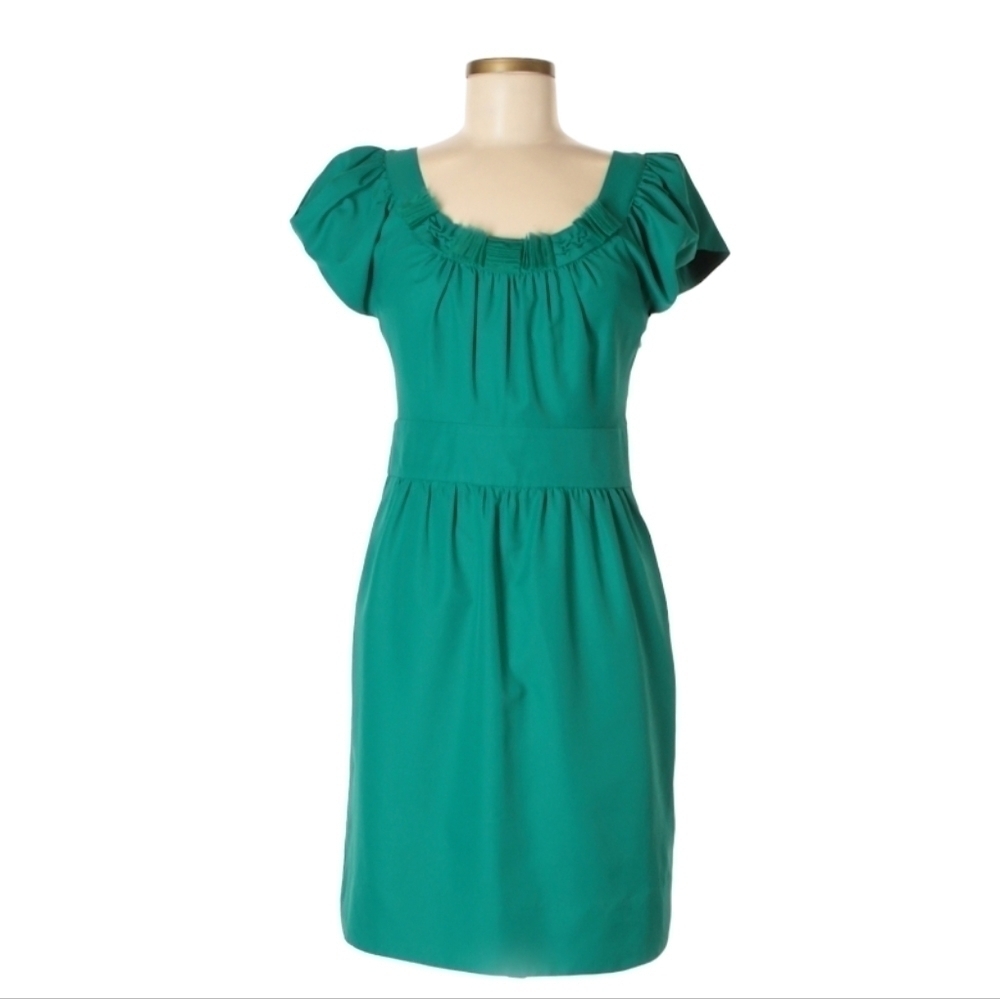 The Limited Teal Green Pleated Neckline Dress‎ Size 8
